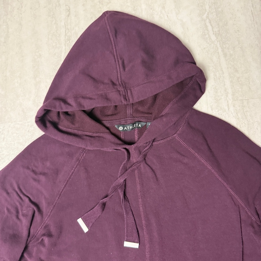 Athleta Solitude Hoodie sweatshirt dress purple burgundy XS - Picture 5 of 12